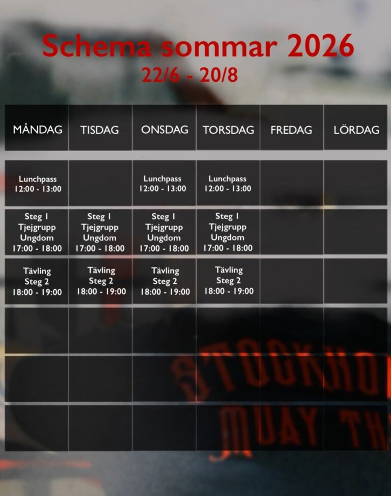 sommar-schema-stockholm-muay-thai-2026